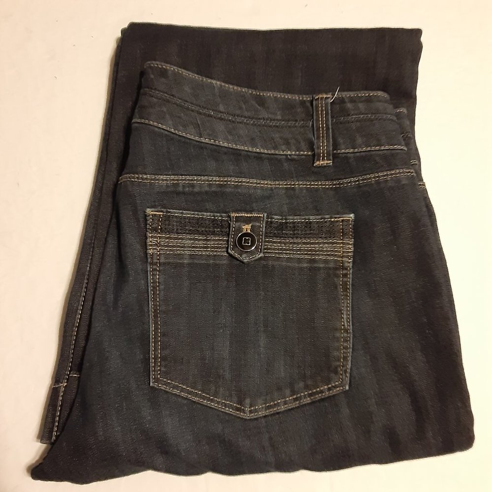 White House Black Market Women's Dark Wash Wide Leg Trousers Size 10S